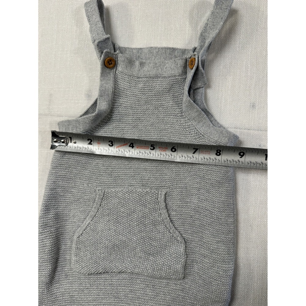 Little Planet by Carter's Organic Cotton Knit Overalls Heather Gray 18M 1T - Picture 7 of 8